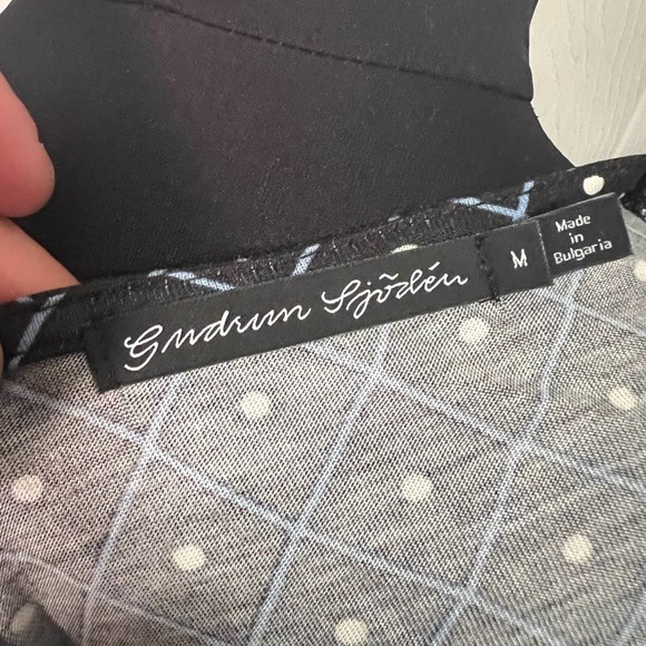 Gudrun Sjoden Geometric 1/2 Sleeve Peplum Soft Modal Top M - Picture 2 of 4